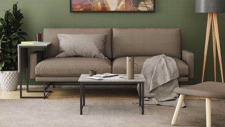 Стіл журнальний приставний Террі Комбо Ferrum-decor 345x662x440 Чорний метал ДСП Бетон 16 мм (FRD-105142)