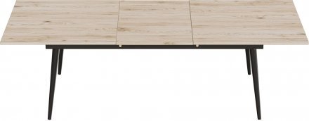 Стіл трансформер журнальний Dandi Small Ferrum-decor 45x120 160)x60 Чорний метал ДСП Дуб Сан-Марино 16 мм (FRD-106790)