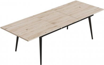 Стіл трансформер журнальний Dandi Small Ferrum-decor 45x120 160)x60 Чорний метал ДСП Дуб Сан-Марино 16 мм (FRD-106790)