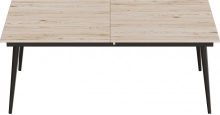 Стіл трансформер журнальний Dandi Small Ferrum-decor 45x120 160)x60 Чорний метал ДСП Дуб Сан-Марино 16 мм (FRD-106790)