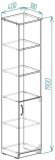 Пенал Анжело Ferrum-decor на 4 полиці з 1 дверима 1900x400x380 ДСП Бетон 16 мм (FRD-104916)