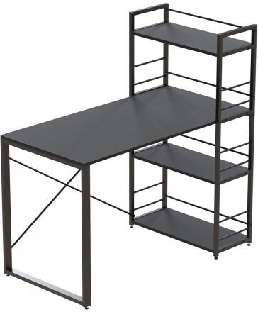 Письмовий стіл Ferrum-decor Серії Конект з етажеркою 75x120x60 чорний ДСП Сосна Кембра 16мм (FRD-104224)