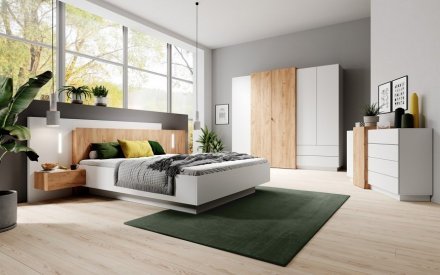 Ліжко (каркас) Perfect Home 3Д / 3D 160 двоспальне з тумбами приліжковими та підсвіткою Білий/дуб крафт золотий (PFH-091046) Ліжко (каркас) Perfect Home 3Д / 3D 160 двоспальне з тумбами приліжковими та підсвіткою Білий/дуб крафт золотий (PFH-091046)