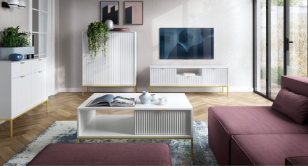 Стіл журнальний Perfect Home Нова / Nova з 2 шухлядами та золотими ніжками L104 Білий (PFH-091249) Стіл журнальний Perfect Home Нова / Nova з 2 шухлядами та золотими ніжками L104 Білий (PFH-091249)