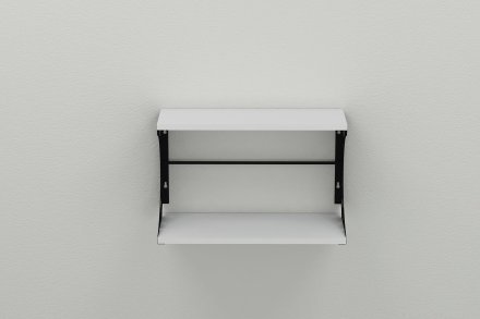 Настінна полиця Ferrum-decor Букін 330x700x240 метал Чорний ДСП Біле 16 мм (FRD-102884)