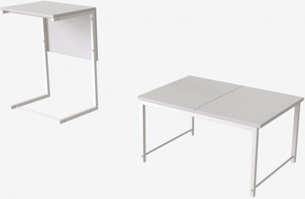 Стіл журнальний приставний Террі Комбо Ferrum-decor 345x662x440 Білий метал ДСП Біле 16 мм (FRD-105143) Стіл журнальний приставний Террі Комбо Ferrum-decor 345x662x440 Білий метал ДСП Біле 16 мм (FRD-105143)