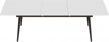 Стіл трансформер журнальний Dandi Small Ferrum-decor 45x120 160)x60 Чорний метал ДСП Білий 16 мм (FRD-106791)