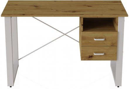 Письмовий стіл із ящиками Ferrum-decor Оскар 750x1400x700 метал Білий ДСП Дуб Артизан 16 мм (FRD-103287) Письмовий стіл із ящиками Ferrum-decor Оскар 750x1400x700 метал Білий ДСП Дуб Артизан 16 мм (FRD-103287)