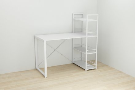 Письмовий стіл Ferrum-decor Серії Конект з етажеркою 75x120x600 білий ДСП Біле 16мм (FRD-104225) Письмовий стіл Ferrum-decor Серії Конект з етажеркою 75x120x600 білий ДСП Біле 16мм (FRD-104225)