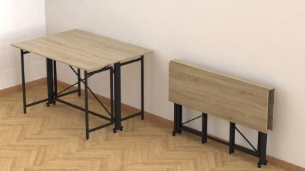 Стіл-книжка трансформер Оріон 3 Ferrum-decor 750x1150x880 Чорний метал ДСП Дуб Сонома 16 мм (FRD-105084) Стіл-книжка трансформер Оріон 3 Ferrum-decor 750x1150x880 Чорний метал ДСП Дуб Сонома 16 мм (FRD-105084)