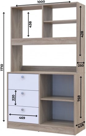 Міні-кухня Doros Лея ДСП 100х43х171 см Графіт/Дуб евок (DRS-011435)