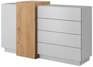 Комод Perfect Home 3Д / 3D 2-дверний з 4 шухлядами 2D4S/160 Білий/дуб крафт золотий (PFH-091040) Комод Perfect Home 3Д / 3D 2-дверний з 4 шухлядами 2D4S/160 Білий/дуб крафт золотий (PFH-091040)