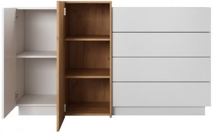 Комод Perfect Home 3Д / 3D 2-дверний з 4 шухлядами 2D4S/160 Білий/дуб крафт золотий (PFH-091040) Комод Perfect Home 3Д / 3D 2-дверний з 4 шухлядами 2D4S/160 Білий/дуб крафт золотий (PFH-091040)