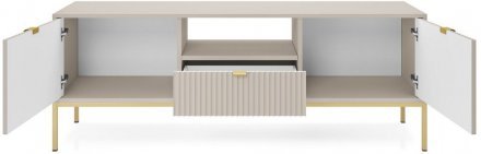 Тумба під телевізор Perfect Home Нова / Nova 2-дверна з 1 шухлядою і золотими ніжками RTV154 Кашемір (PFH-091228) Тумба під телевізор Perfect Home Нова / Nova 2-дверна з 1 шухлядою і золотими ніжками RTV154 Кашемір (PFH-091228)