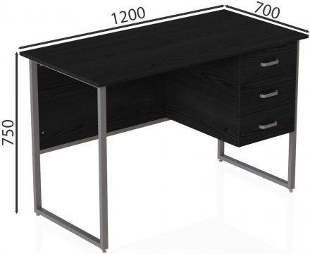 Комп'ютерний стіл Ferrum-decor Гаррі 75x120x70 сірий ДСП Сосна Кембра 16мм (FRD-101475)