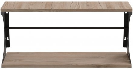 Настінна полиця Ferrum-decor Букін 330x700x240 метал Чорний ДСП Дуб Сан-Марино 16 мм (FRD-102885)