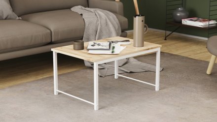 Стіл журнальний приставний Террі Комбо Ferrum-decor 345x662x440 Білий метал ДСП Дуб Сан-Марино 16 мм (FRD-105144) Стіл журнальний приставний Террі Комбо Ferrum-decor 345x662x440 Білий метал ДСП Дуб Сан-Марино 16 мм (FRD-105144)