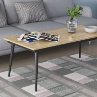 Стіл трансформер журнальний Dandi Small Ferrum-decor 45x120 160)x60 Чорний метал ДСП Дуб Артизан 16 мм (FRD-106792)