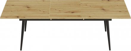 Стіл трансформер журнальний Dandi Small Ferrum-decor 45x120 160)x60 Чорний метал ДСП Дуб Артизан 16 мм (FRD-106792)