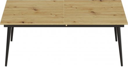 Стіл трансформер журнальний Dandi Small Ferrum-decor 45x120 160)x60 Чорний метал ДСП Дуб Артизан 16 мм (FRD-106792)