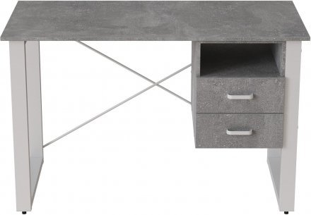 Письмовий стіл із ящиками Ferrum-decor Оскар 750x1400x700 метал Білий ДСП Бетон 16 мм (FRD-103288) Письмовий стіл із ящиками Ferrum-decor Оскар 750x1400x700 метал Білий ДСП Бетон 16 мм (FRD-103288)