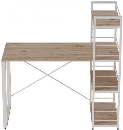 Письмовий стіл Ferrum-decor Серії Конект з етажеркою 75x120x60 білий ДСП Дуб Сан-Марино 16мм (FRD-104226)