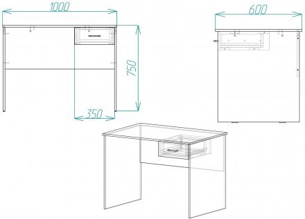 Стіл комп'ютерний Бад Ferrum-decor 750x1000x600 ДСП Дуб Сонома 16 мм (FRD-104749)