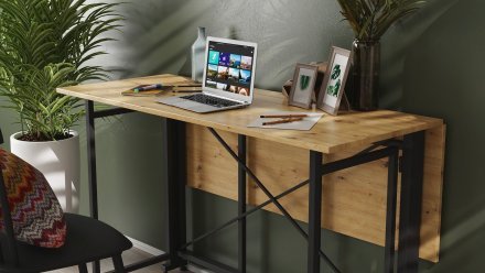 Стіл-книга трансформер Оріон 3 Ferrum-decor 750x1150x880 Чорний метал ДСП Дуб Артизан 16 мм (FRD-105086) Стіл-книга трансформер Оріон 3 Ferrum-decor 750x1150x880 Чорний метал ДСП Дуб Артизан 16 мм (FRD-105086)
