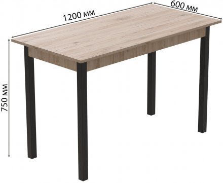 Стіл кухонний Ferrum-decor Маріо 75x120x60 Чорний ДСП Сан-Марино 16мм (FRD-105661)