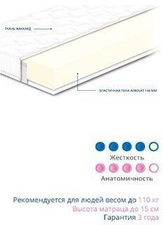 Матрац безпружинний Нео 140х185х15 см Матрац безпружинний Нео 140х185х15 см