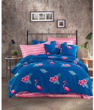 Постільна білизна Home Perfect Ranforce Flamingo блакитний полуторна 160х220 см Постільна білизна Home Perfect Ranforce Flamingo блакитний полуторна 160х220 см