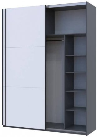 Шафа-купе Doros G-Caiser Графіт/Білий 2 ДСП / 3 частини 180х60х240 DRS-011729 (44900262)