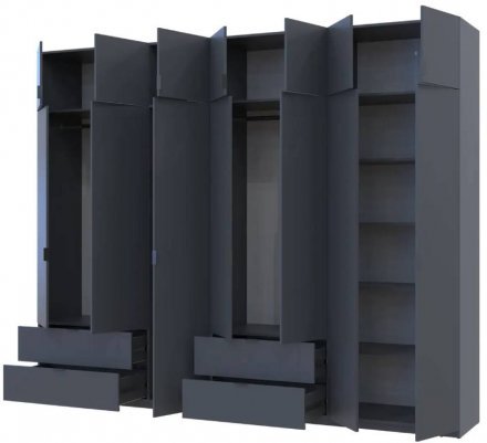 Шафа для одягу Doros Лукас Графіт 3+4 ДСП 295х50х240 DRS-011697 (42005125)