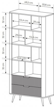 Стелаж Perfect Home Ланте / Lante 2S з 2 шухлядами і чорними ніжками Беж (PFH-091173) Стелаж Perfect Home Ланте / Lante 2S з 2 шухлядами і чорними ніжками Беж (PFH-091173)