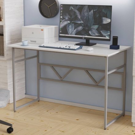 Письмовий стіл Ferrum-decor Раян 75x120x60 сірий ДСП Біле 16мм (FRD-101601) Письмовий стіл Ferrum-decor Раян 75x120x60 сірий ДСП Біле 16мм (FRD-101601)