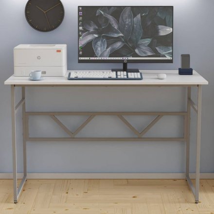 Письмовий стіл Ferrum-decor Раян 75x120x60 сірий ДСП Біле 16мм (FRD-101601) Письмовий стіл Ferrum-decor Раян 75x120x60 сірий ДСП Біле 16мм (FRD-101601)