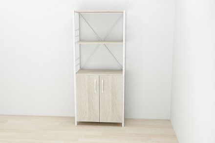 Етажерка 3/60 Ferrum-decor Серії Конект із тумбою 144x60x28 Білий ДСП Сонома (FRD-104452) Етажерка 3/60 Ferrum-decor Серії Конект із тумбою 144x60x28 Білий ДСП Сонома (FRD-104452)
