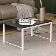 Стіл журнальний приставний Террі Комбо Ferrum-decor 345x662x440 Білий метал ДСП Сосна Кембра 16 мм (FRD-105145)