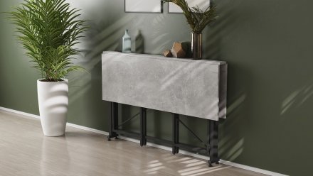 Стіл-книга трансформер Оріон 3 Ferrum-decor 750x1150x880 Чорний метал ДСП Бетон 16 мм (FRD-105087)