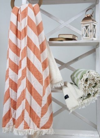 Плед мікроплюш 125x170 см Fishbone Throw Orange