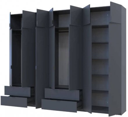 Шафа для одягу Doros Лукас Графіт 3+4 ДСП 300х50х240 DRS-011698 (42005133)