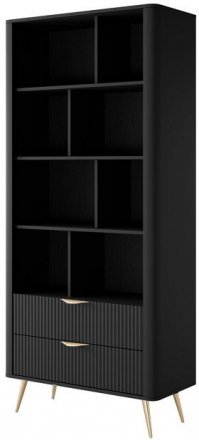 Стелаж Perfect Home Ланте / Lante 2S з 2 шухлядами і золотими ніжками Чорний (PFH-091189) Стелаж Perfect Home Ланте / Lante 2S з 2 шухлядами і золотими ніжками Чорний (PFH-091189)