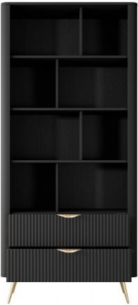 Стелаж Perfect Home Ланте / Lante 2S з 2 шухлядами і золотими ніжками Чорний (PFH-091189) Стелаж Perfect Home Ланте / Lante 2S з 2 шухлядами і золотими ніжками Чорний (PFH-091189)