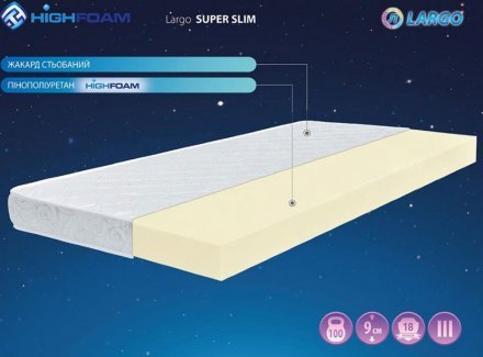 Матрас безпружинний Super Slim 80х190х10 см Матрас безпружинний Super Slim 80х190х10 см
