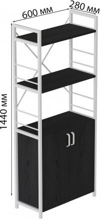 Етажерка 3/60 Ferrum-decor Серії Конект із тумбою 144x60x28 Білий ДСП Артизан (FRD-104454)