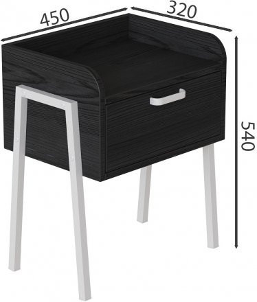 Тумба модульна Ferrum-decor Бетті 540x450x320 метал Білий ДСП Сосна Кембра 16 мм (FRD-102992)