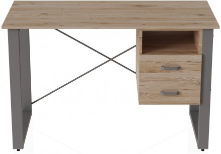 Письмовий стіл із ящиками Ferrum-decor Оскар 750x1400x700 метал Сірий ДСП Дуб Сан-Марино 16 мм (FRD-103290) Письмовий стіл із ящиками Ferrum-decor Оскар 750x1400x700 метал Сірий ДСП Дуб Сан-Марино 16 мм (FRD-103290)