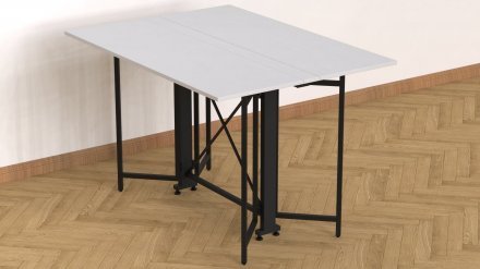 Стіл-книга трансформер Спайдер Ferrum-decor 750x1150x880 Чорний метал ДСП Біле 16 мм (FRD-105088)