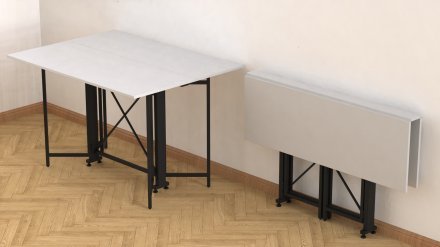 Стіл-книга трансформер Спайдер Ferrum-decor 750x1150x880 Чорний метал ДСП Біле 16 мм (FRD-105088)