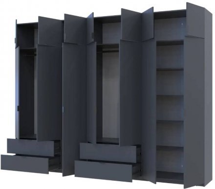 Шафа для одягу Doros Лукас Графіт 3+4 ДСП 315х50х240 DRS-011699 (42005137) Шафа для одягу Doros Лукас Графіт 3+4 ДСП 315х50х240 DRS-011699 (42005137)